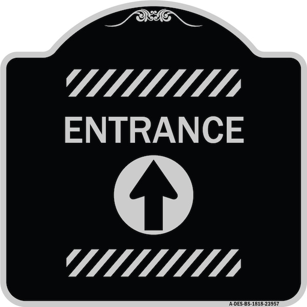 Signmission Flex Post Entrance W/ Straight Ahead Arrowfor Flex Paddle Alum Sign, 18" L, 18" H, BS-1818-23957 A-DES-BS-1818-23957 - main